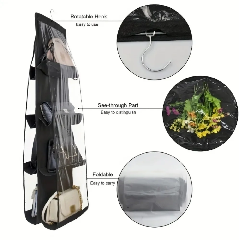 1 piece 8 grid Hanging Handbag Organizer